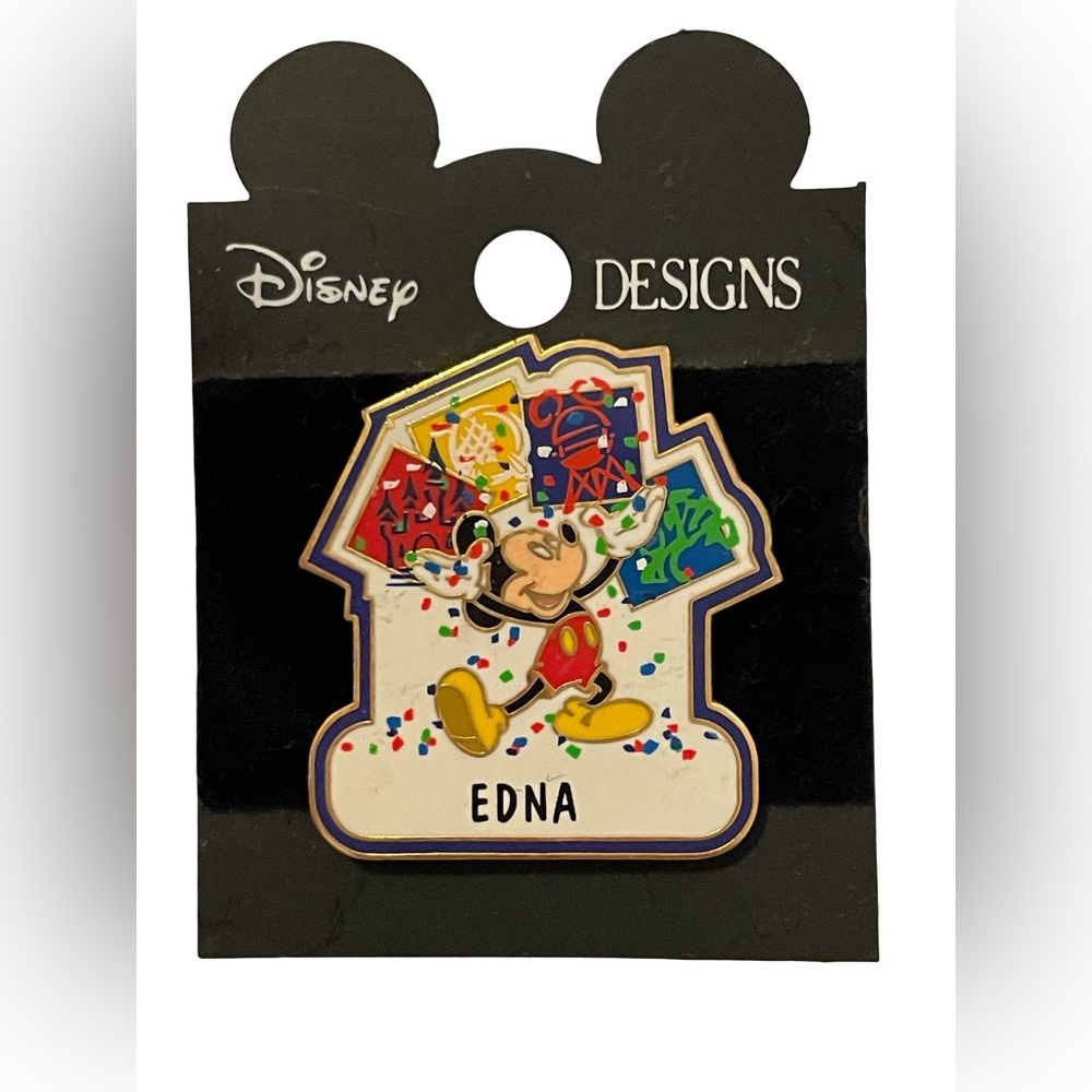 Disney Personalized Souvenir Lapel Pin w/Mickey Mouse